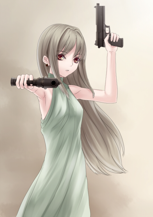 イラストで Double Mk23 美女と二丁拳銃描いてみた Iliassin2のブログ