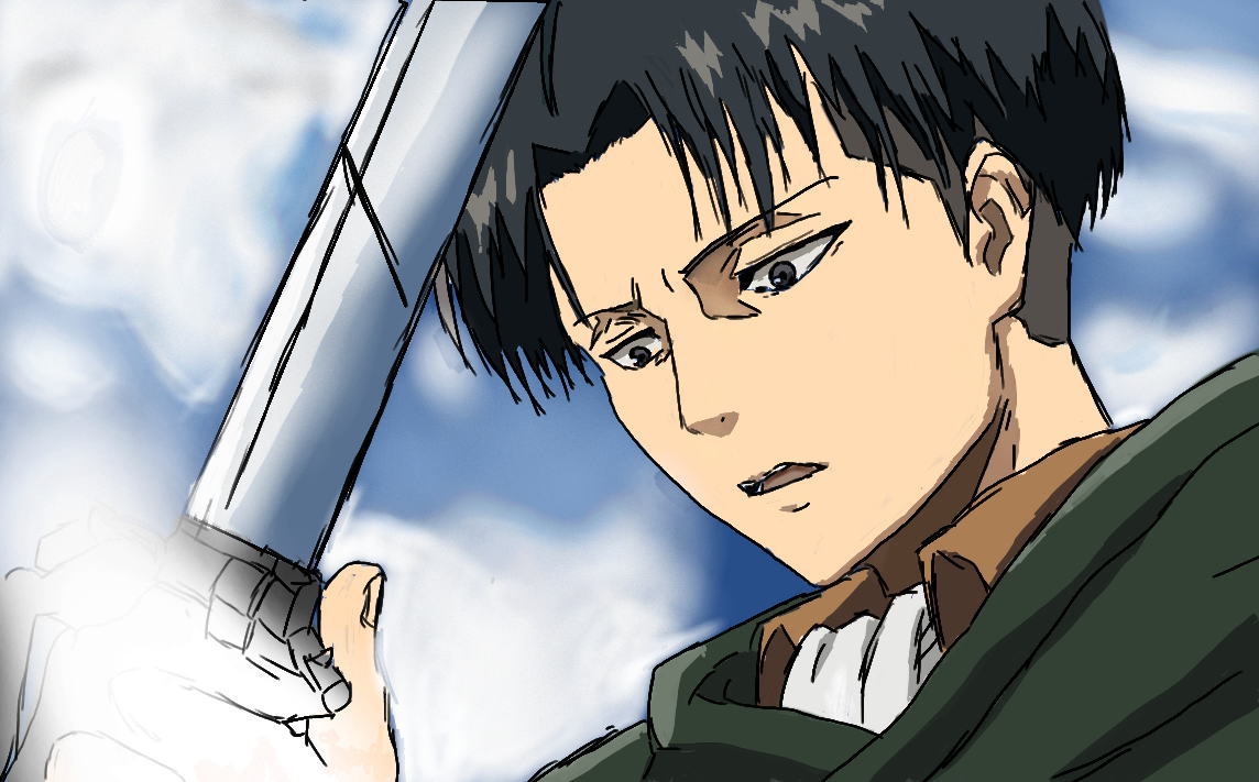 リヴァイ描いたけど 塗り方と雲の書き方おせーて 徒然なるままに W